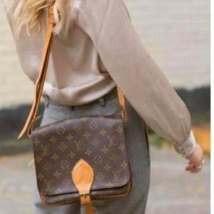 Louis Vuitton Cartoucherie Cross Body Monogram Handbag Purse Authentic Rare